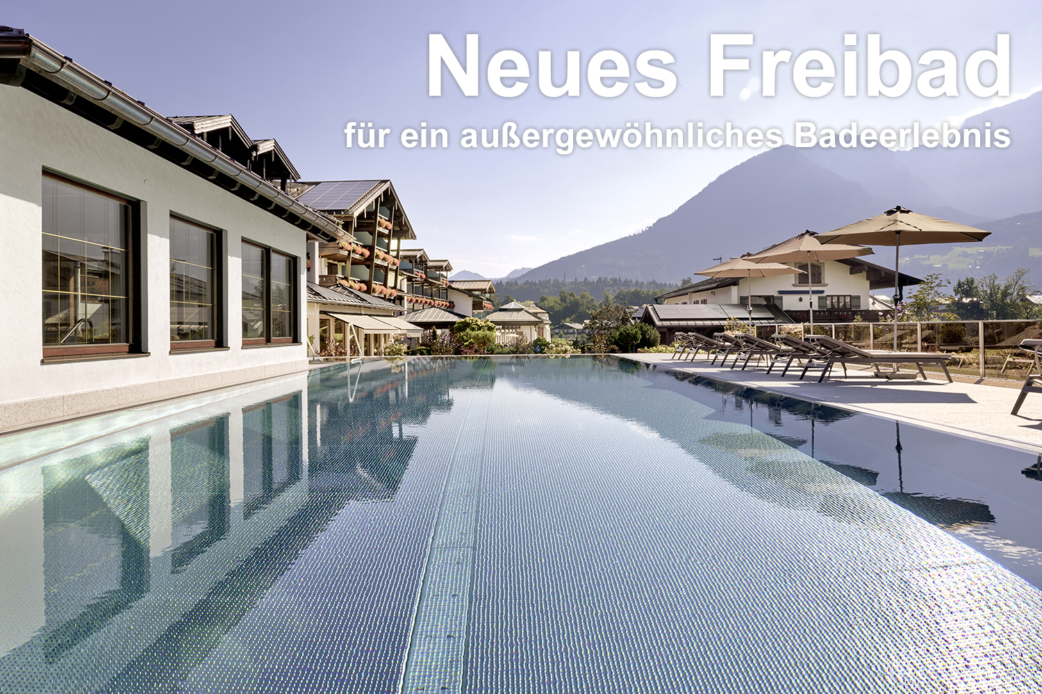 Außenpool beheizt, 20 Meter Länge, 30 Grad warm
